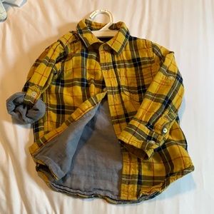 Gap Yellow Plaid Button Down Shirt Size 3T